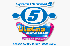 Space Channel 5 Ulalas Cosmic Attack title screen for GameBoy Advance